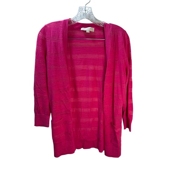 Ann Taylor LOFT Womens Open Front Cardigan Sweater Size S Pink - Picture 1 of 8